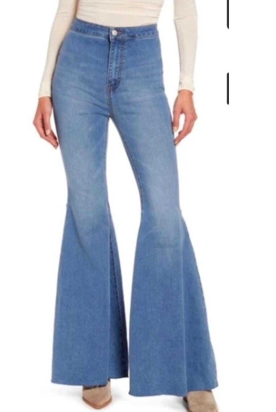 We The Free Just Float On Flare Jeans Size 30 Boho High Rise Coastal Cowgirl